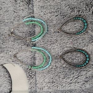 Turquoise color dangle earrings